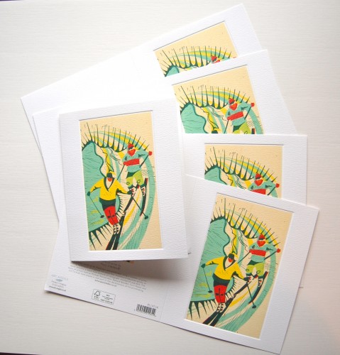 Paul Cleden - Printmaker and Illustrator blog image - Down Hill Skiers