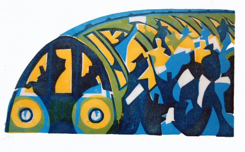 Paul Cleden - Printmaker and Illustrator blog image - Tube Train Finished