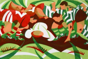 Paul Cleden - Printmaker and Illustrator blog image - Rugby Scrum