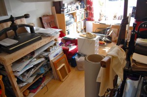 Paul Cleden - Printmaker and Illustrator blog image - Studio tidy