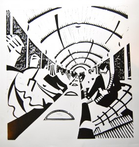 Paul Cleden - Printmaker and Illustrator blog image - Underground Escalator