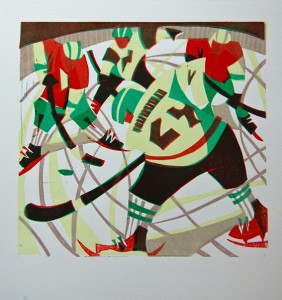 Paul Cleden - Printmaker and Illustrator blog image - Ice Hockey proof