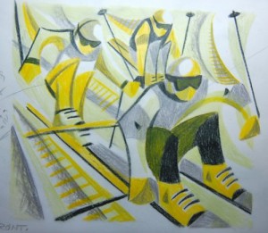 Paul Cleden - Printmaker and Illustrator blog image - Ski Cross print