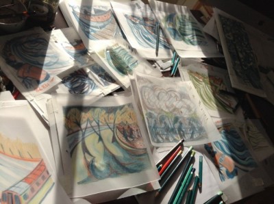 Paul Cleden - Printmaker and Illustrator image from Paul working