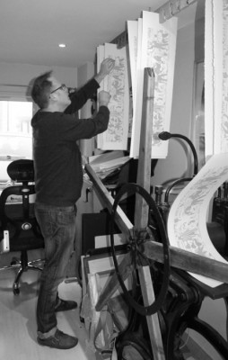Paul Cleden - Printmaker and Illustrator image from Paul working